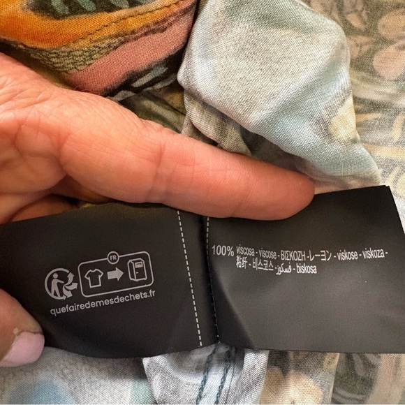 Zara Men’s L Green Casual Button Down Shirt with Retro Hawaiian Design - Picture 9 of 11